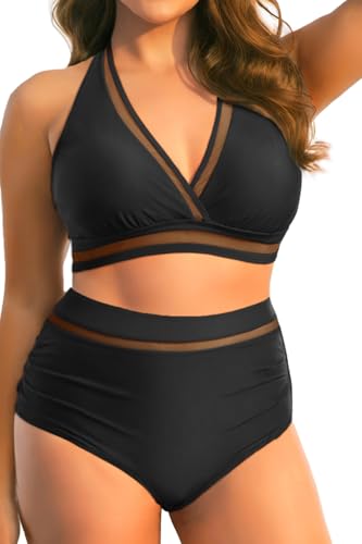 Tempt Me Women Plus Size Bikini High Waisted Swimsuits...