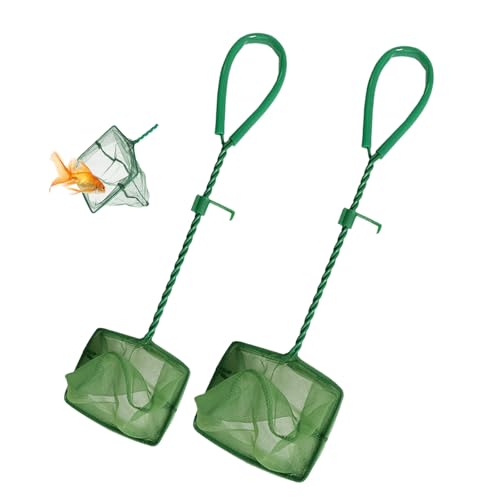 2Pcs Fish Net Aquarium Small Fine Mesh Fishing Net with 25cm Handle