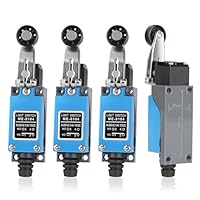 SWAWIS 4Pcs ME-8104 Momentan Endschalter, Einstellbarer Rollen Hebelarm Endschalter, 5A 250V AC NC-NO Reiseschalter für CNC Fräse Laser Plasma Router