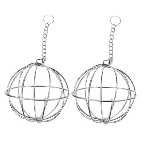 GALPADA 1set Feeding Rack Chicken Feeder Holder Chicken Treat Feeder Hanging Bird Food Poultry Feeding Holder Stainless Steel 2pcs