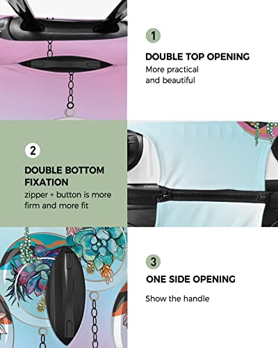 Travel Luggage Cover Large Suitcase Cover Fit for 26-28 Inch Luggage Luggage Protector Suitcase Cover Scratchproof Cactus in The Glass Ball Green Ombre Luggage Cover Protector for Suitcase2