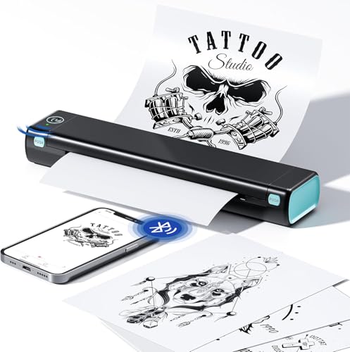 Phomemo Tattoo Stencil Printer, M08F Bluetooth Tattoo Machines Tattoo Printer,Compatible with Phone/Tablet/PC, Tattoo Supplies for Tattoo Artists & Beginners, Black