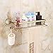 CGKs6anmU Towel Rails Copper Antique European Moner Shower Caddy Basket and Bathroom Shelf Cosmetics Shelf with Hook Bath Towel Shelf Towel Rack