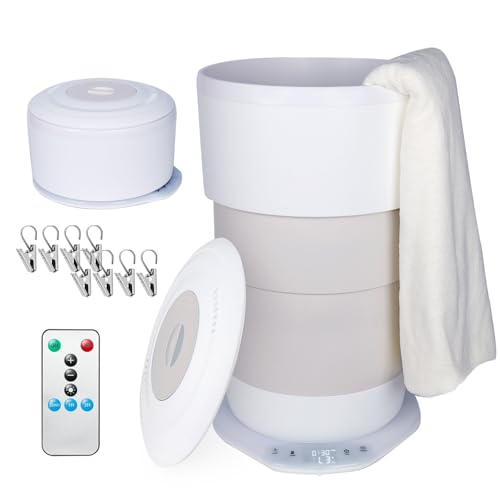 Jabbus Foldable Towel Warmer for Bathroom - 23L Electric Luxury Heated Towel Dryer Bucket with 3...