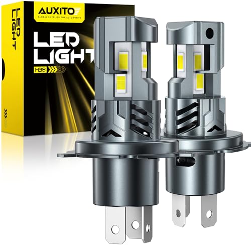 Image of AUXITO H4 /9003 Bulbs, 70000LM 6500K Cool White, Direct Replacement H4 /9003 /HB2 Light Bulbs with Fan, 1:1 Halogen Design, Side-Light for Blind Spot Fill, Plug and Play CANbus Ready No Flicker, 2PCS