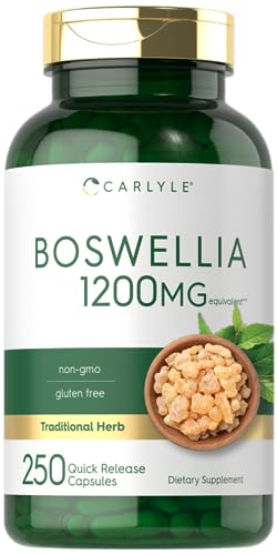Carlyle Boswellia Serrata Extract Capsules | 250 Count | Complex with Black Pepper | Non-GMO Gluten Free Supplement