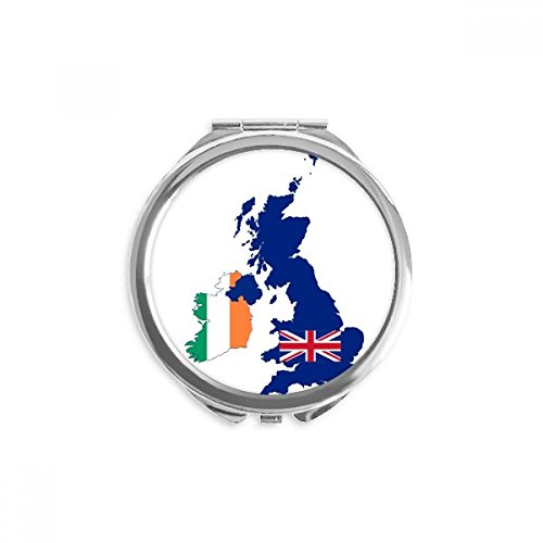 Miroir rond maquillage de poche Bretagne drapeau portable multicolore