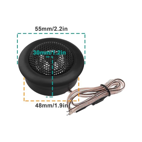 LT Easiyl 2 Pairs Auto Lautsprecher Auto Runde Dome Audio Lautsprecher Auto Hochtöner Lautsprecher Horn Auto Mini Hochtöner Lautsprecher Auto Hochtöner Lautsprecher Zubehör