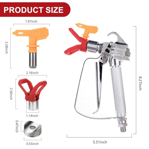 Dusichin FBA_DUS-036 Dus-036 Airless Paint Spray Gun High Pressure 3600 Psi 517 Tip Swivel Joint thumb #3