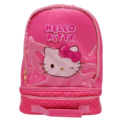 Zonacriativa - Mochila 3 em 1 Hello Kitty Sanrio | Compartimento térmico, uso versátil e ideal para escola, faculdade e lanches frescos