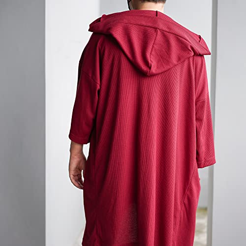 Image of Men's Long Noragi Hoodie Oversized Kimono Jacket One Size Cardigan Coat