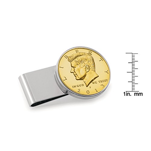 Gold-Layered JFK Half Dollar Stainless Steel Coin Money Clip3