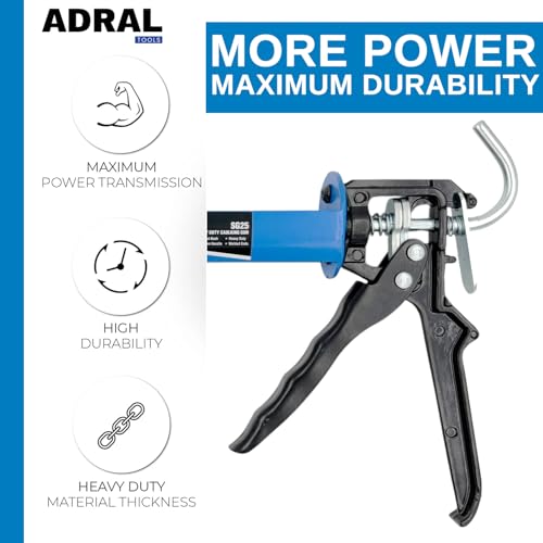 Image of Ultimate Heavy Duty 9-Inch Caulking Gun | 750g | 16:1 Thrust Ratio | Extra Heavy Aluminium Handle | Steel Trigger | MIG Welded Steel Barrel | Dual Hardened Plunger Brackets | U-Type Rod