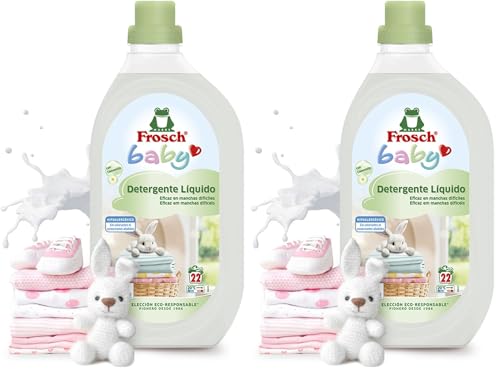 Frosch Baby - Detergente Líquido de Lavadora para Ropa de Bebé, Apto para Pieles Sensibles, Producto Ecológico y Hipoalergénico - Reduce el Riesgo de Irritación - 1.5 L (Paquete de 2)