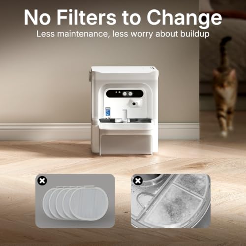 Image of PETKIT Eversweet Ultra Cat Water Fountain with AI Camera, Wastewater Separation Filterless 169fl oz /5L Automatic Dog Water Fountain for Small Dogs, 5G WiFi 140‌Wide-Angle Lens App Control
