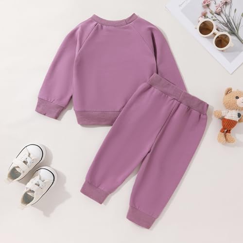 Fall Outfit for Toddler Boy Girl Long Sleeve Bear Sweatshirt Pant Sets Winter Pullover Clothes3