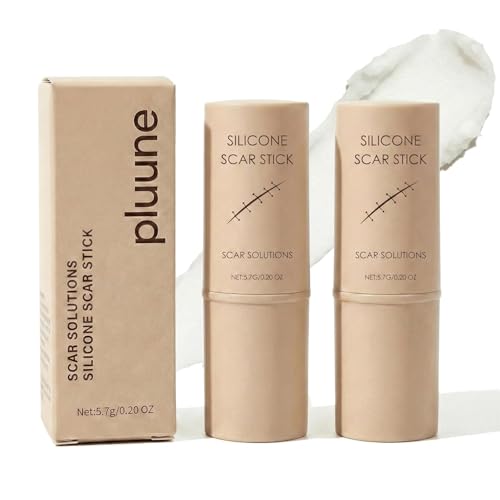 Pluune Scar Stick with Vitamin E & Centella Asiatica Extract Silicone Stick for Surgical Scars Old Marks & New Scars Helps Smooth and Protect Skin (2pcs)