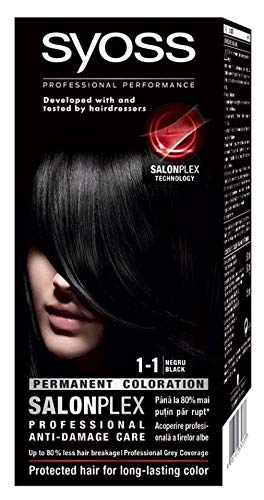 Syoss Color Classic SalonPlex Permanent hair dye 1-1 Negru Black