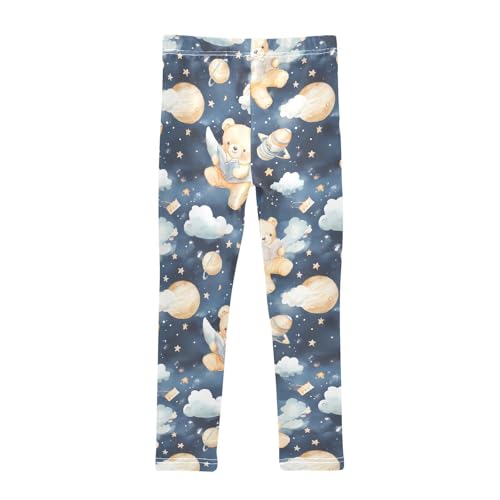 Cute Bear Cloud Space Girls Leggings Soft Stretch Workout Yoga Dance Pants for Kids Casual Tights2