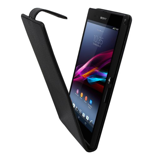 Sonstige Cas d'affaires de Cas de secousse de Cas de butoir de Couverture Sony Xperia Z Ultra XL39H Noir Flip étui
