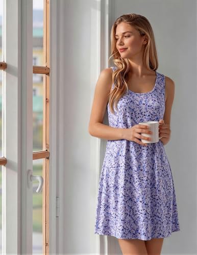 Image of Avidlove Sleepwear for Women Tank Nightgown Chemise Racerback Sleeveless Sleep Dress