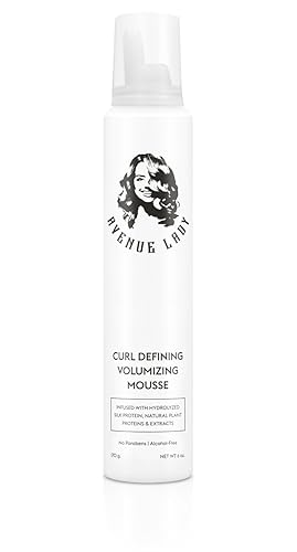Avenue Lady Curl Defining Mousse (6.0 onzas) Fórmula voluminizadora avanzada para un volumen superior y cabello sin encrespamiento Infundido con