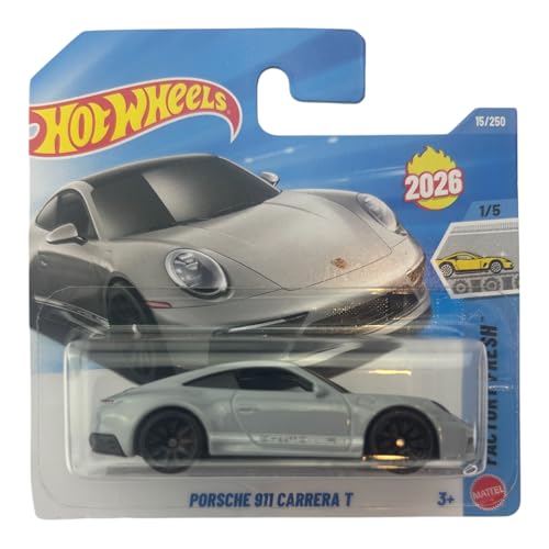 Hot Wheels Porsche 911 Carrera T [Cinza] Factory Fresh 1/5, 15/250 Novo para 2026! Veículo de brinquedo fundido em escala 1:64