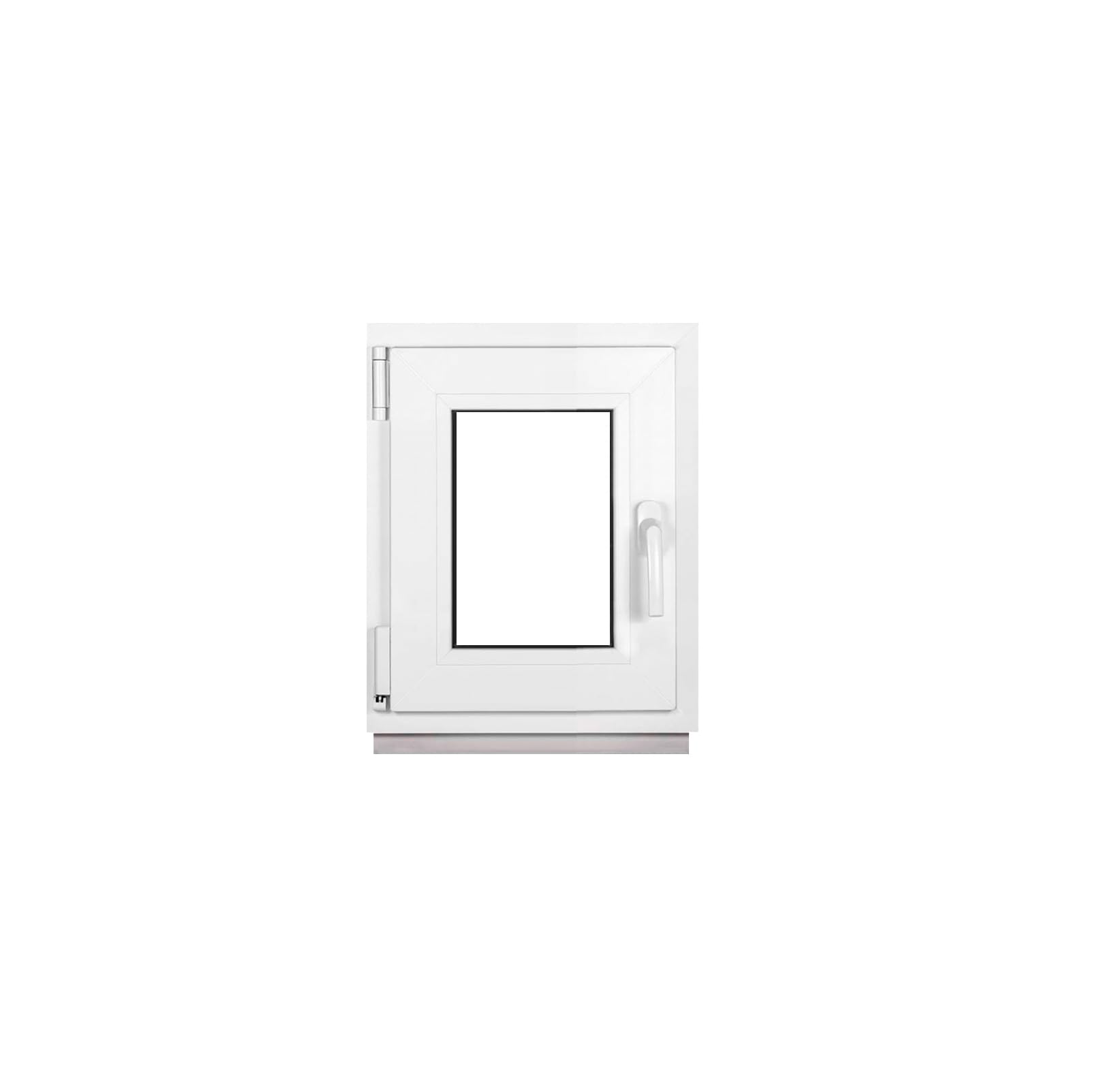 Framex Finestra Seminterrata Piccola in PVC Bianco, Larghezza x Altezza 40 x 50 cm (400 x 500 mm), Doppi Vetri (32 mm), Anta-Ribalta, Girevole DIN Sinistra – Premium