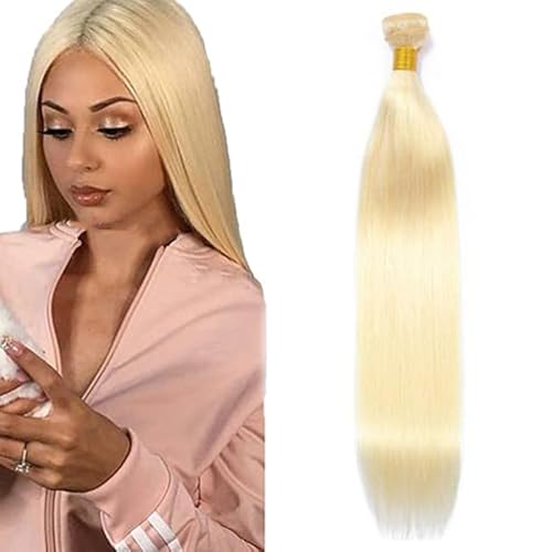 Extensiones de cabello humano liso #613 rubio claro de 24 pulgadas
