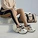 CUSHIONAIRE Women's Strike Chunky Sneaker +Memory Foam, Wide Widths Available, Beige/Black 8W