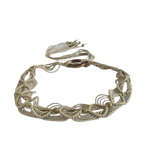 Wax Rope Woven Knot Ethnic Style Handmade Bead Women's Belt Casual Holiday Style Exquisite Belt
