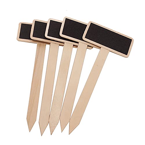 20Pcs Mini Wood Black Chalkboard Gardening Plant Tags T-Type Markers Tags Nursery Garden Stake Tags For Garden Decorative, Florist Flower Price Tags,Plant Markers #TOP7