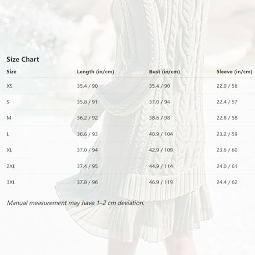 Women Crewneck Cable Knit Sweater Mini Dress Soft Cozy Pleated Long Sleeve Fall Casual Patchwork Style Outfit2