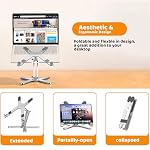 Moallia Laptop Stand with 360 Rotating Base, Computer Notebook Laptop Riser Metal Holder for Desk Collaborative Work, Fully Foldable for Easy Storage, Fits All MacBook, Laptops up to 16 inches - Image 4