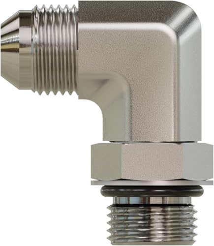 Image of Generic 1 /2 inch inch Male JIC X 3 /8 inch inch Male O-Ring Elbow 90 Hydraulic Adapter, Silver