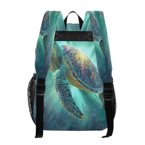 Glowing Turtle Blue Clear Backpack Heavy Duty See Through Transparent PVC BookBag for Kids Boy Girl School Work3