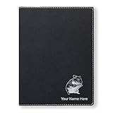 Small Portfolio Notepad, Hamster, Personalized Engraving Included (Black)