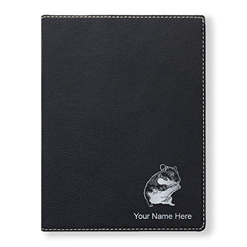 Small Portfolio Notepad, Hamster, Personalized Engraving Included (Black)