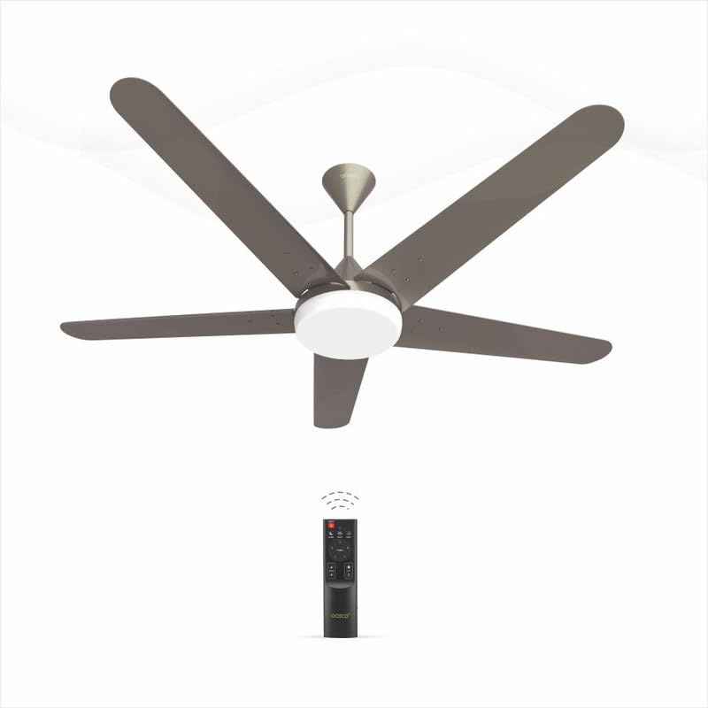 OCECO Xpressio Smart Control 5 Blade Ceiling Fan with 1225mm BLDC Motor 5-Star Rated Remote Operation and LED Indicators for Cooling Bliss Saves Upto 65% Energy Backed by Reliable 3-Year Warranty