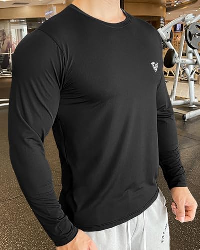 Image of Men's Active wear Regular Fit Round Neck T Shirt |Full Sleeves |Solid Pattern | Dry Fit T-Shirt for Men