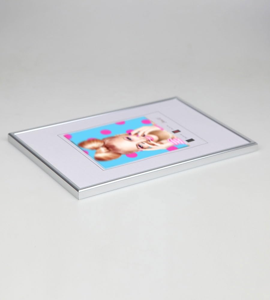 KM FOTO 3er 5er Set Photo Style Set Bilderrahmen Wanddeko Collage Poster Kunststoff Rahmen: Farbe: 5er Pack Silber | Format: 40x50