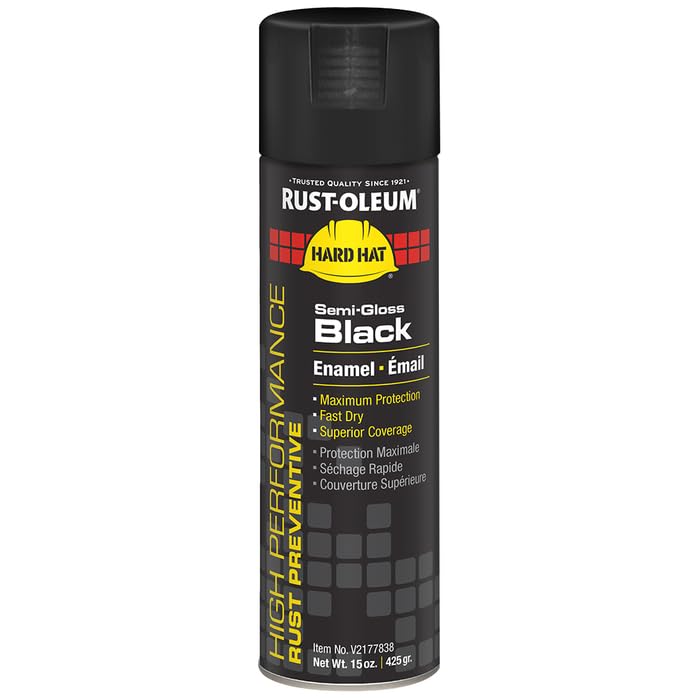 Rust-Oleum V2177838 High Performance V2100 System Semi-Gloss Rust Preventive Enamel Spray Paint, 20-Ounce, Black, 6-Pack