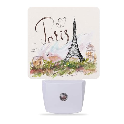 Image of Eiffel Tower Night Light,Paris Tower Night Lights Plug into Wall Dusk to Dawn Sensor Led Lamp for Women Men,Led Lights for Stairway /Hallway /Bedroom,0.5W