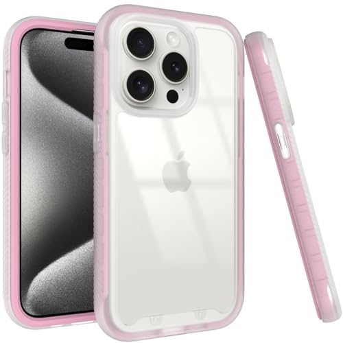 Puxicu Acrylic 2 in 1 for iPhone 16 Pro Max Case，Anti-Yellowing, Military-Grade Protection, Drop Shockproof Slim Phone Cover for iPhone 16 Pro Max 6.9", Light Pink