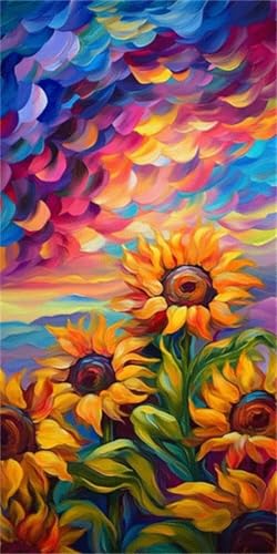 DIY diamond painting grand format fleurs 80x160cm, idée cadeau idéale
