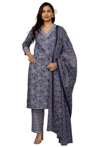 Image of MIRCHI FASHION Pure Cotton Women Straight Batik Printed Kurti Set with Dupatta and Pant