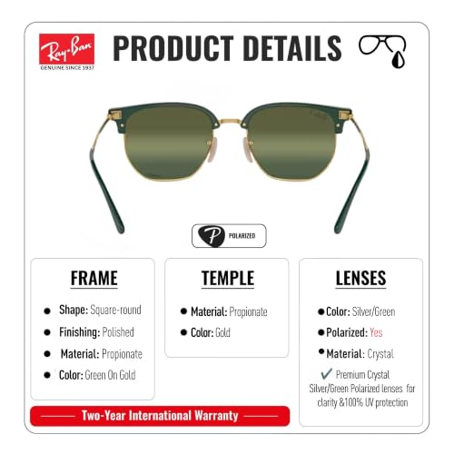 Image of Ray-Ban RB4416 NEW CLUBMASTER Squar Shape Sunglasses with Official Kit