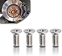 Yonput 4 Pieces Braking Disc Rotor Screws, Front Rear Stainless Braking Set Screws Kit, Suitable for Honda Acura Hyundai and Kia Models Best Alternative to Mazda (Silver)