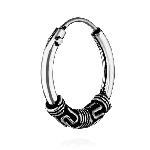 Preisvergleich Produktbild NKlaus Einzel 925 STERLING SILBER Keltische Celtic Gothic Creole 12mm 7228