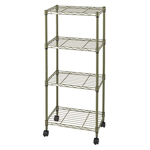 ルミナス スチールラック カラー カーキ 4段 ポール径19mm 幅45.5×奥行29.5×高104cm LCR45-4KH